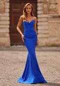 Picture of: Strapless Ruched Mermaid Gown with Lace-Up Back in Royal Blue, Style: 33360, Main Picture