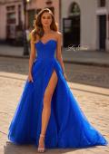 Picture of: Strapless Rhinestone Ball Gown with High Slit in Royal Blue, Style: 33488, Main Picture