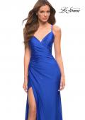 Picture of: Jersey Gown with Wrap Style Front and Rhinestones in Blue, Style: 30465, Detail Picture 8
