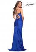 Picture of: Fitted Jersey Gown with Rhinestone Top in Royal Blue, Detail Picture 8