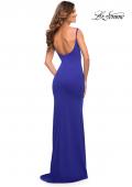 Picture of: Simple Elegant Long Jersey Dress with Scoop Neck in Royal Blue, Style: 30541, Detail Picture 8