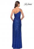 Picture of: One Shoulder Sequin Dress with Circle Cut Out in Royal Blue, Style: 31089, Detail Picture 8