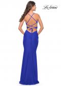 Picture of: Side Cut Out Jersey Dress with Strappy Back in Royal Blue, Style: 31523, Style: 31523