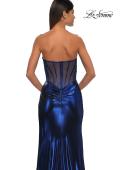 Picture of: Metallic Jersey Dress with Ruching and Sweetheart Top in Royal Blue, Style: 32375, Detail Picture 8