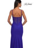 Picture of: Stretch Jersey Prom Dress with Ruched Waist and V Neckline in Royal Blue, Style: 32938, Detail Picture 8