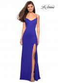 Picture of: Form Fitting Long Dress with Cut Outs and Strappy Back in Royal Blue, Style: 27516, Detail Picture 9