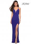 Picture of: Form Fitting Jersey Prom Dress with Criss Cross Back in Royal Blue, Style: 27622, Detail Picture 9