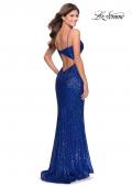 Picture of: Sequined Prom Gown with Cut Out Open Back in Royal Blue, Style: 28539, Detail Picture 9