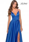 Picture of: V-Neck Satin Prom Dress with Lace Up Back in Royal Blue, Style: 28628, Detail Picture 9