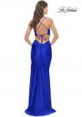 Picture of: Prom Dress with Side Cutouts and Open Tie Back in Royal Blue, Style: 30977, Style: 30977