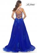 Picture of: A-line Tulle Gown with Floral Embroidery and Pockets in Royal Blue, Style: 31135, Detail Picture 10