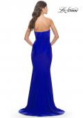 Picture of: Elegant Ruched Strapless Gown with Deep V in Royal Blue, Style: 31226, Detail Picture 10