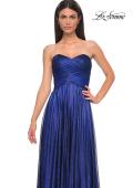 Picture of: Textured Chiffon Flowy Strapless Evening Dress in Royal Blue, Style 32382, Detail Picture 10