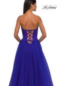 Picture of: A-line Tulle Dress with Satin Top and Rhinestone Neckline in Royal Blue, Style: 32731, Detail Picture 10