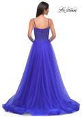 Picture of: Beautiful A-line Prom Dress with Rhinestone Encrusted Corset Top in Royal Blue, Style 32754, Detail Picture 10