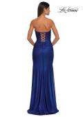 Picture of: Net Jersey Prom Dress with Strapless Top and Flattering Ruching in Royal Blue, Style: 32946, Detail Picture 10