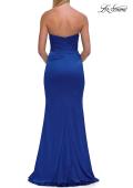 Picture of: Strapless Satin Gown with Ruched Bodice in Royal Blue, Style: 33670, Detail Picture 10