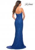 Picture of: Strapless Sweetheart Luxe Sequin Gown in Royal Blue, Detail Picture 11
