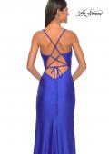 Picture of: Drape Neckline Jeweled Jersey Prom Dress with High Slit in Royal Blue, Style: 31221, Detail Picture 11
