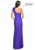 Picture of: One Shoulder Jersey Gown with Feather Detail in Royal Blue, Style: 32076, Detail Picture 11