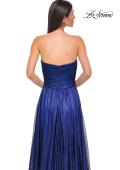 Picture of: Textured Chiffon Flowy Strapless Evening Dress in Royal Blue, Style 32382, Detail Picture 11