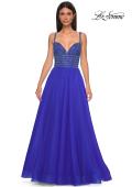 Picture of: Gorgeous Line Rhinestone Top Dress with A-line Tulle Skirt in Royal Blue, Style 32714, Detail Picture 11