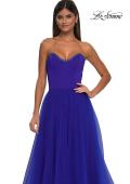 Picture of: A-line Tulle Dress with Satin Top and Rhinestone Neckline in Royal Blue, Style: 32731, Detail Picture 11