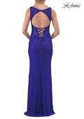 Picture of: Lace Fitted Gown with Open Lace-Up Back in Royal Blue, Style: 33519, Detail Picture 11