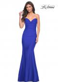 Picture of: Simple Jersey Mermaid Prom Dress with Structured Hem in Royal Blue, Style: 32289, Detail Picture 12