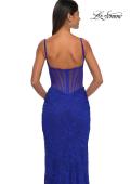 Picture of: Stretch Lace Prom Dress with Illusion Back and Sides in Royal Blue, Style: 32529, Detail Picture 12