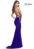 Picture of: Unique Jersey Dress with Open Criss Cross Sides in Royal Blue, Style: 31315, Detail Picture 13