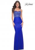 Picture of: Gorgeous Rhinestone Bodice with Ruched Jersey Skirt Prom Dress in Royal Blue, Style: 31989, Detail Picture 13