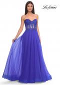 Picture of: A-Line Tulle Ballgown with Lace Illusion Bodice in Royal Blue, Style: 32313, Detail Picture 13