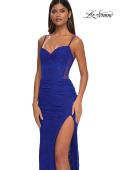Picture of: Stretch Lace Prom Dress with Illusion Back and Sides in Royal Blue, Style: 32529, Detail Picture 13