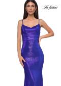 Picture of: Metallic Jersey Dress with Low Back and Ruching in Royal Blue, Style 32932, Detail Picture 13