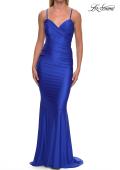 Picture of: Ruched Jersey Gown with Crisscross Open Back in Royal Blue, Style: 33723, Detail Picture 13