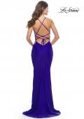Picture of: Unique Jersey Dress with Open Criss Cross Sides in Royal Blue, Style: 31315, Detail Picture 14