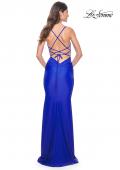 Picture of: Gorgeous Rhinestone Bodice with Ruched Jersey Skirt Prom Dress in Royal Blue, Style: 31989, Detail Picture 14