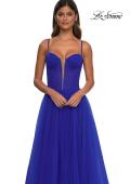 Picture of: Tulle Prom Dress with A-Line Skirt and Ruched Corset Top in Royal Blue, Style: 32700, Detail Picture 14
