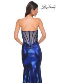 Picture of: Pretty Metallic Jersey Ruched Dress with Sweetheart Neckline in Royal Blue, Style 32806, Detail Picture 14