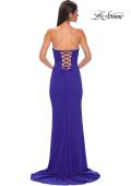Picture of: Jersey Strapless Dress with Sweetheart Rhinestone Lined Neckline in Royal Blue, Style 32829, Detail Picture 14