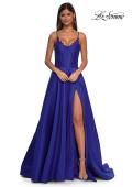 Picture of: Mikado A-line Gown with Lace Detail Neckline in Royal Blue, Style: 32878, Detail Picture 14