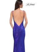 Picture of: Metallic Jersey Dress with Low Back and Ruching in Royal Blue, Style 32932, Detail Picture 14