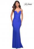 Picture of: Stunning Luxe Jersey Dress with Deep V Neckline in Royal Blue, Detail Picture 15