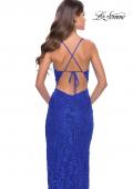 Picture of: Rhinestone Lace Embellished Prom Dress with High Side Slit in Royal Blue, Style: 31288, Detail Picture 15