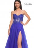 Picture of: A-Line Tulle Ballgown with Lace Illusion Bodice in Royal Blue, Style: 32313, Detail Picture 15