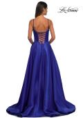 Picture of: Mikado A-line Gown with Lace Detail Neckline in Royal Blue, Style: 32878, Detail Picture 15