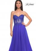 Picture of: A-Line Tulle Ballgown with Lace Illusion Bodice in Royal Blue, Style: 32313, Detail Picture 16