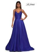 Picture of: Mikado A-line Gown with Lace Detail Neckline in Royal Blue, Style: 32878, Detail Picture 16