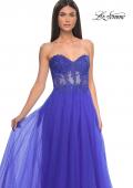 Picture of: A-Line Tulle Ballgown with Lace Illusion Bodice in Royal Blue, Style: 32313, Detail Picture 17